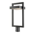 Z-Lite Luttrel 1 Light Outdoor Post Mount Fixture, Black & Frosted 566PHBR-BK-LED